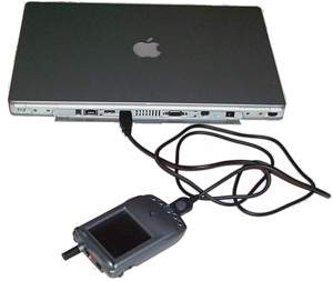 PowerBook connected to Treo
